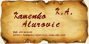 Kamenko Alurović vizit kartica